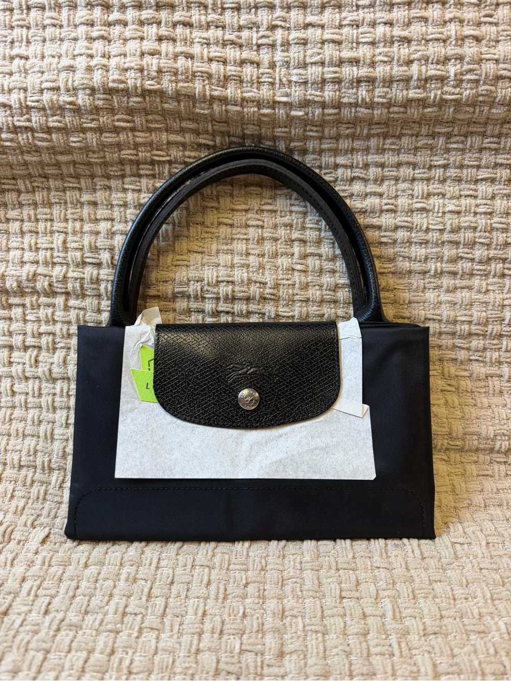 Longchamp Black Nylon Small Top-Handle Shoulder Bag